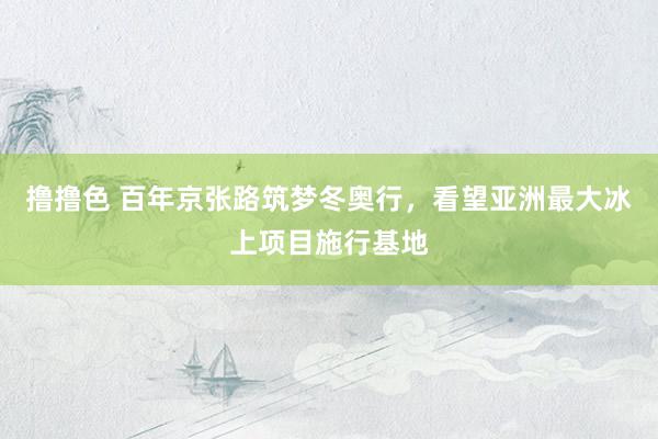 撸撸色 百年京张路筑梦冬奥行，看望亚洲最大冰上项目施行基地