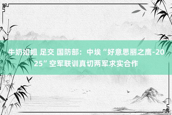 牛奶姐姐 足交 国防部：中埃“好意思丽之鹰-2025”空军联训真切两军求实合作