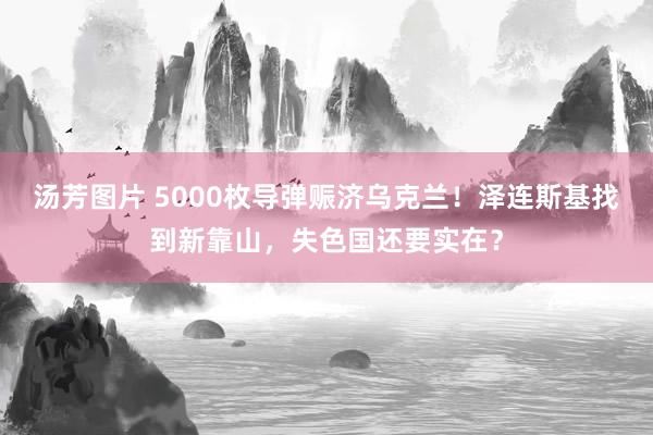 汤芳图片 5000枚导弹赈济乌克兰！泽连斯基找到新靠山，失色国还要实在？