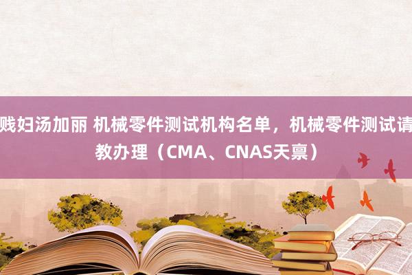 贱妇汤加丽 机械零件测试机构名单，机械零件测试请教办理（CMA、CNAS天禀）