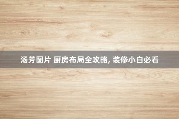 汤芳图片 厨房布局全攻略， 装修小白必看