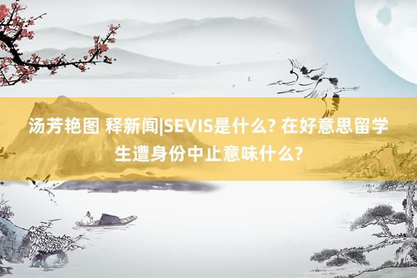 汤芳艳图 释新闻|SEVIS是什么? 在好意思留学生遭身份中止意味什么?